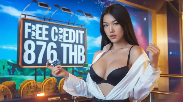 สาวเอเชียสวยกำลังเพลิดเพลินกับการเล่นเกมสล็อตออนไลน์บนแท็บเล็ตที่ 168galaxy